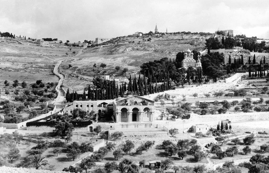 The Mount of Olives, Jerusalem, on Jan. 19, 1939, where Christ often prayed and meditated. The Garden of Gethsemane, where Christ was betrayed by Judas. This whole section of the holy city breathes of the Bible and of the life and times of Jesus. (AP Photo) Ref #: PA.11142789  Date: 19/01/1939