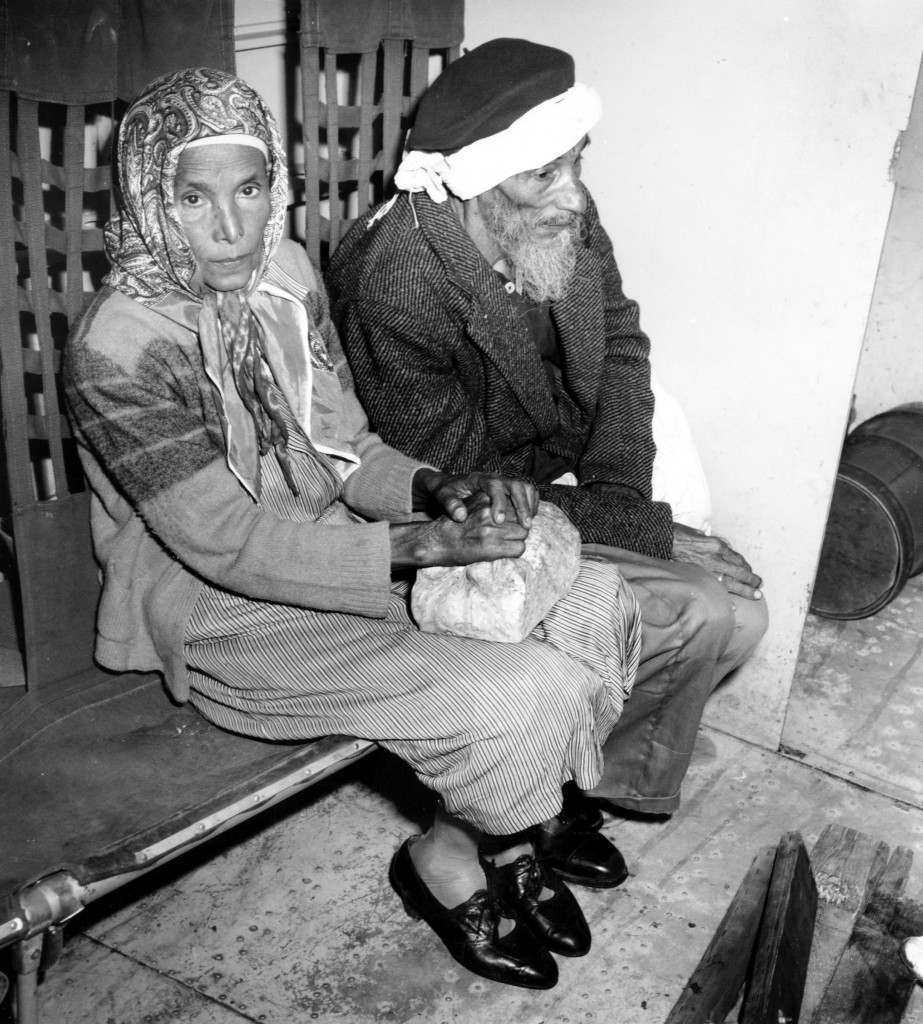An old couple from Yemen sit in a C-46 plane which is taking them from their homeland to Eretz, Israel on March 21, 1949. (AP Photo) Ref #: PA.8685228 Date: 21/03/1949