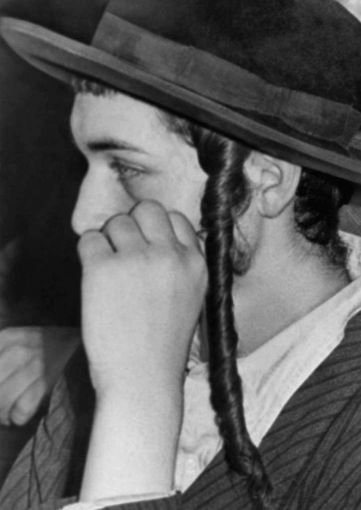 Orthodox Jews listen intently as they attend a United Nations Special Committee on Palestine hearing in Jerusalem, July 16, 1947. Seldom photographed because of their religion the JewsÂ’ appearance is marked by the long curls extending down their cheek in accordance with their religious beliefs. (AP Photo/James Pringle) Ref #: PA.8996279  Date: 16/07/1947 