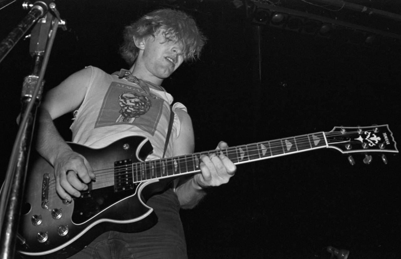John McGeoch of the band Magazine performing at the Whiskey A Go Go, Sunset Strip, Hollywood. September 1, 1979.