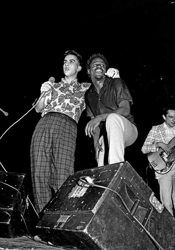 Terry Hall and Neville Staples of The Specials, Rock Against Racism and Anti-Nazi League Carnival, Potternewton Park, Leeds, 1981