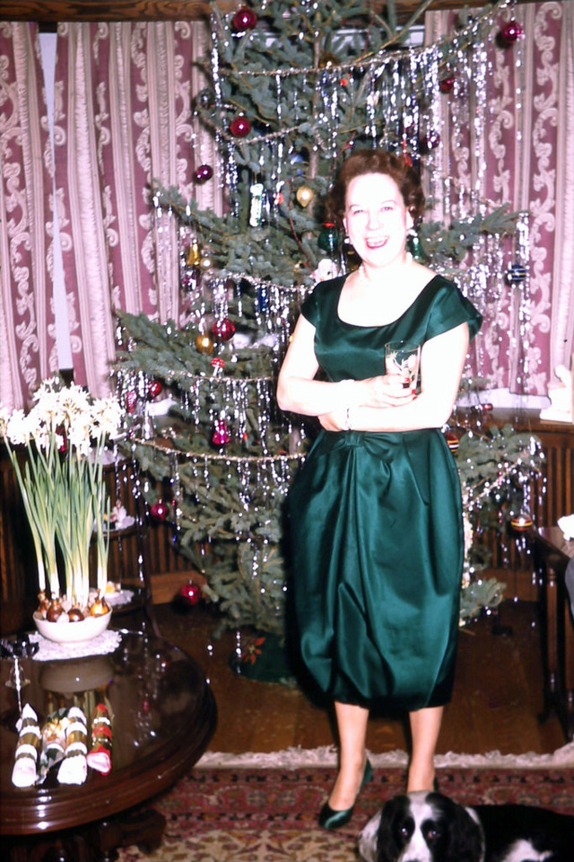Mid Century Women Enjoying Real Christmas Trees