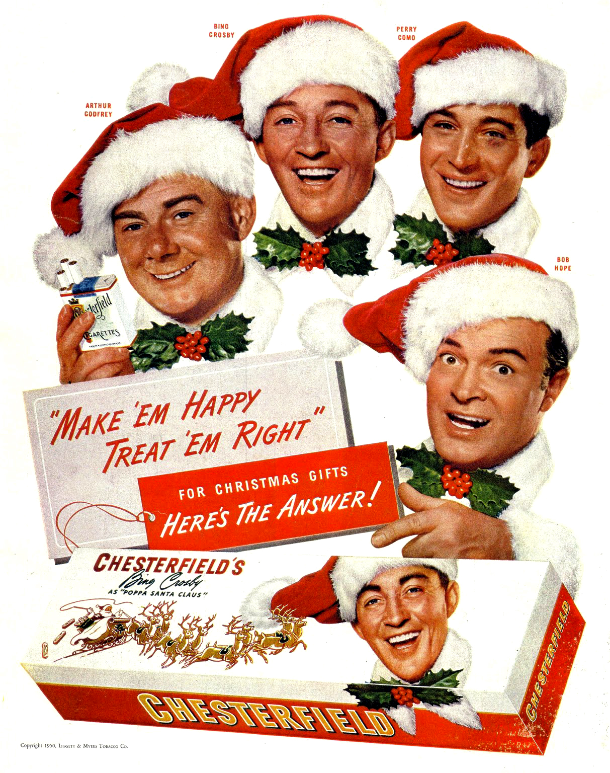 Cigarettes from Santa Vintage Tobacco Christmas Advertising