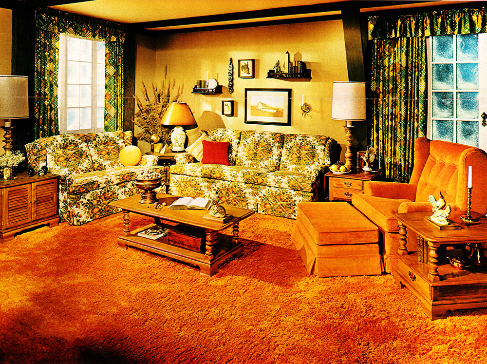 70s orange living room