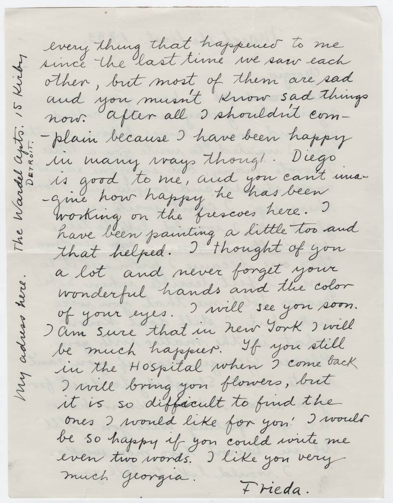 Georgia O’Keeffe Frieda Kahlo envelope march 1 1933