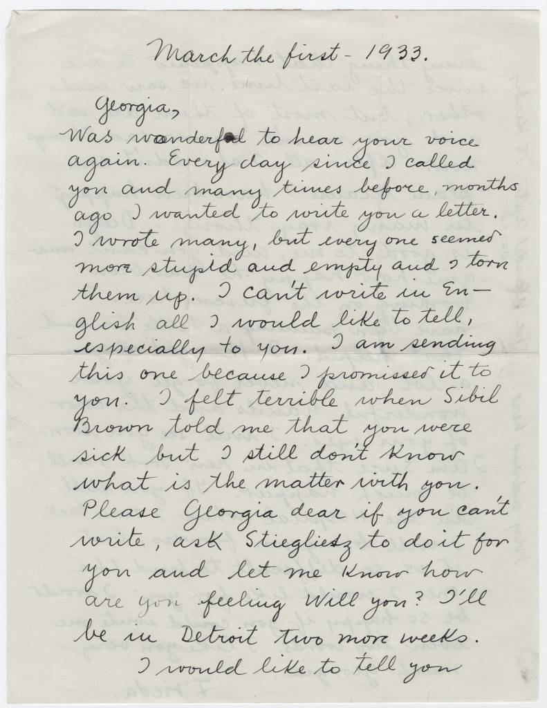 Georgia O’Keeffe Frieda Kahlo letter march 1933