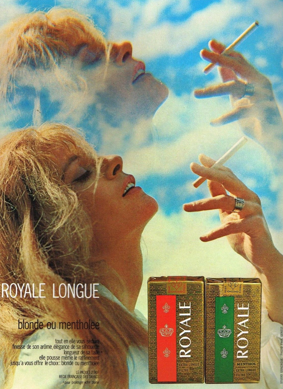 Publicité Advertising 1970 Les Cigarettes Longue Royale