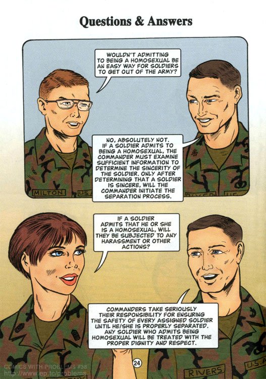 The Us Army S Official ‘don T Ask Don T Tell Homosexual Policy Comic Book 2001