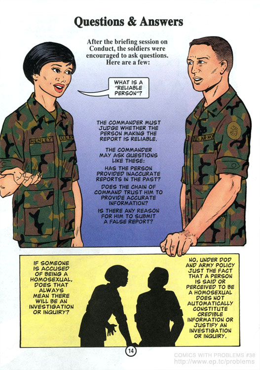 The Us Army S Official ‘don T Ask Don T Tell Homosexual Policy Comic Book 2001