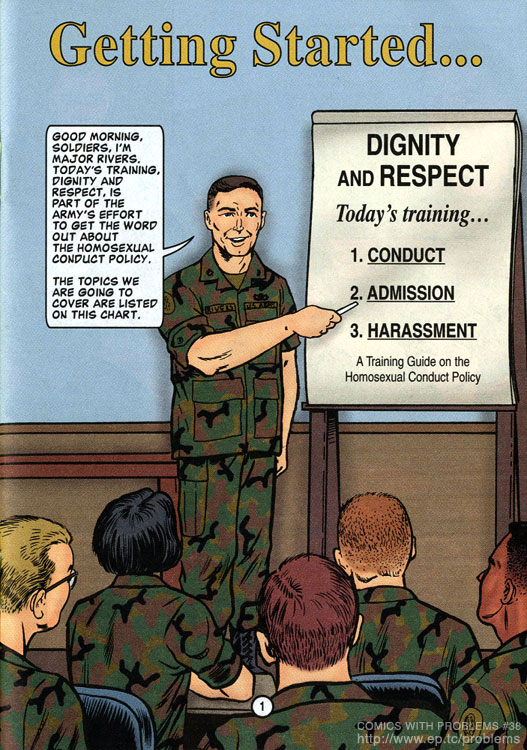 The Us Army S Official ‘don T Ask Don T Tell Homosexual Policy Comic Book 2001