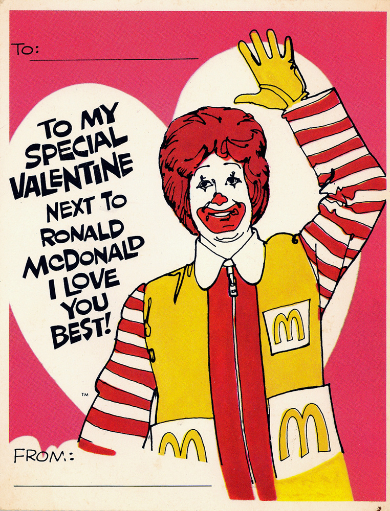 mcdonalds valentine day card