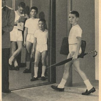1950s boys advertise underwear for an appreciative man