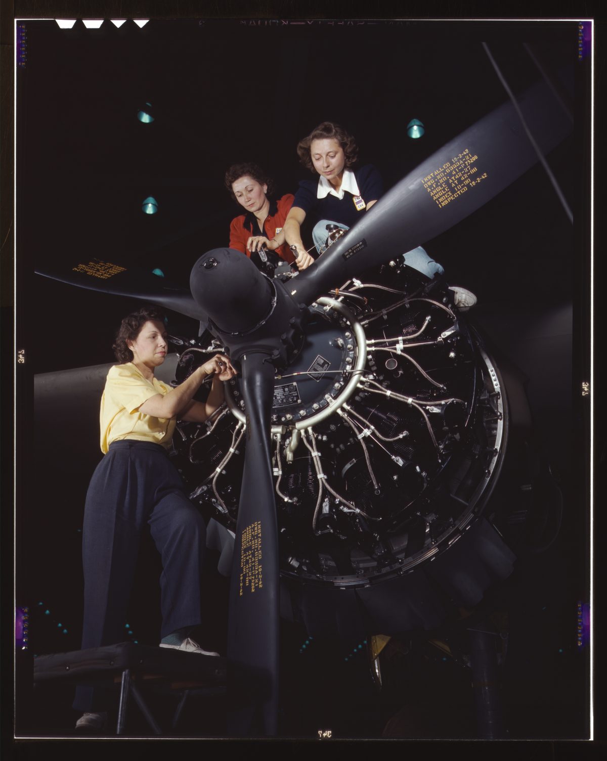 Women In World War 2 working at Douglas Douglas Aircraft Company at Long Beach, California