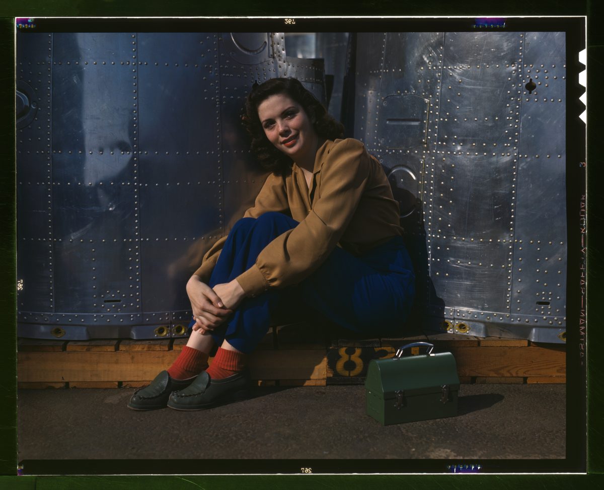 Women In World War 2 working at Douglas Douglas Aircraft Company at Long Beach, California