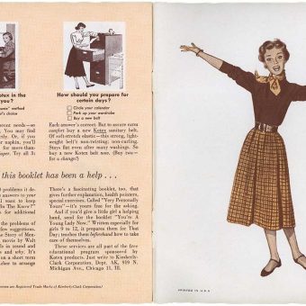 1956: The Are You In The Know? booklet about menstruating, fashion and dating?
