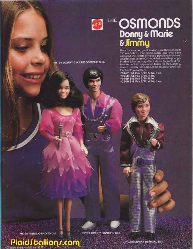 Retro toys: Donny And Marie Osmond action figures, TV studio and