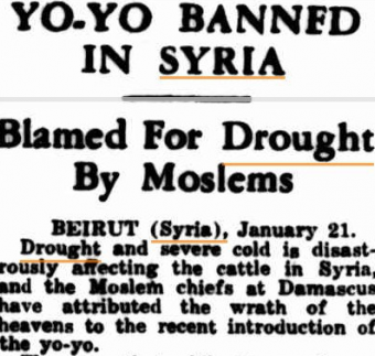 1933: How the yo-yo triggered war in Syria