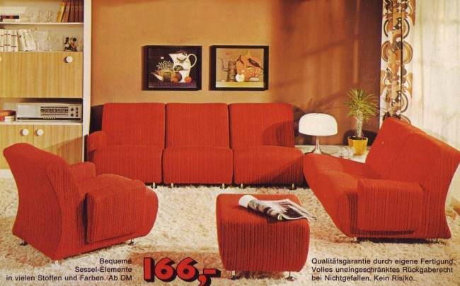 vintage red couch