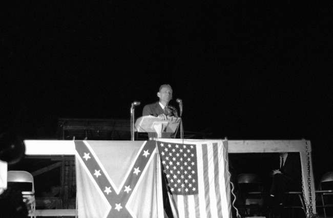Robert Shelton KKK leader speaking to group at McComb May 30, 1964