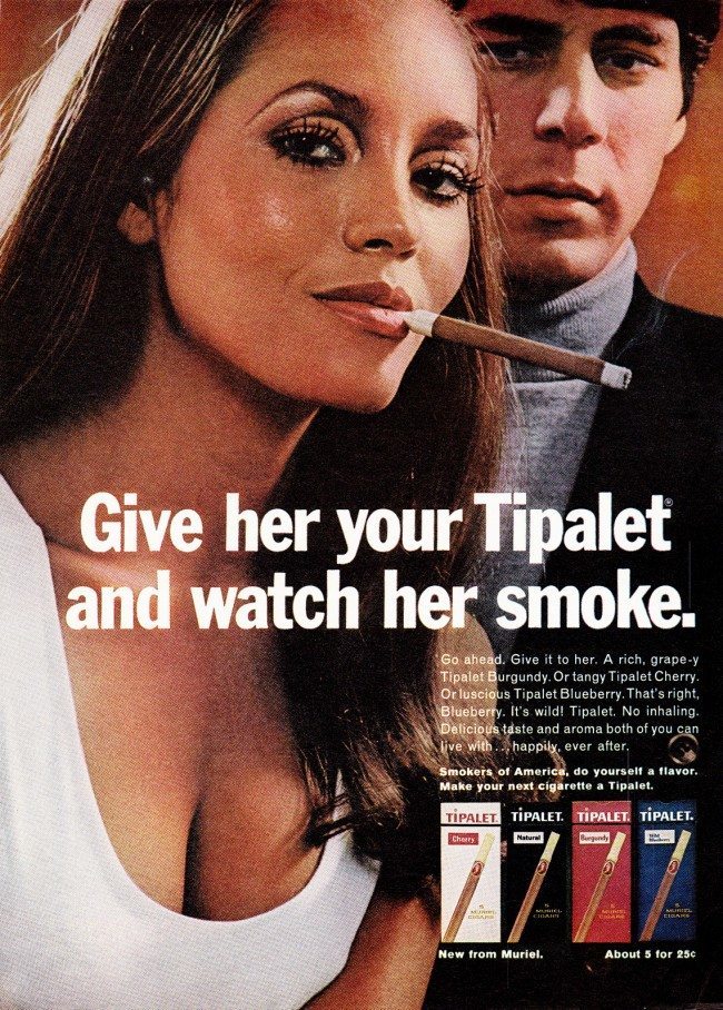 Vintage cigarette and alcohol ads