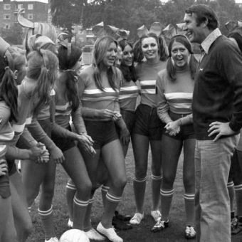 Playboy Club Bunnies Play Malcolm Allison’s Planet of the Apes Team At Football In 1973