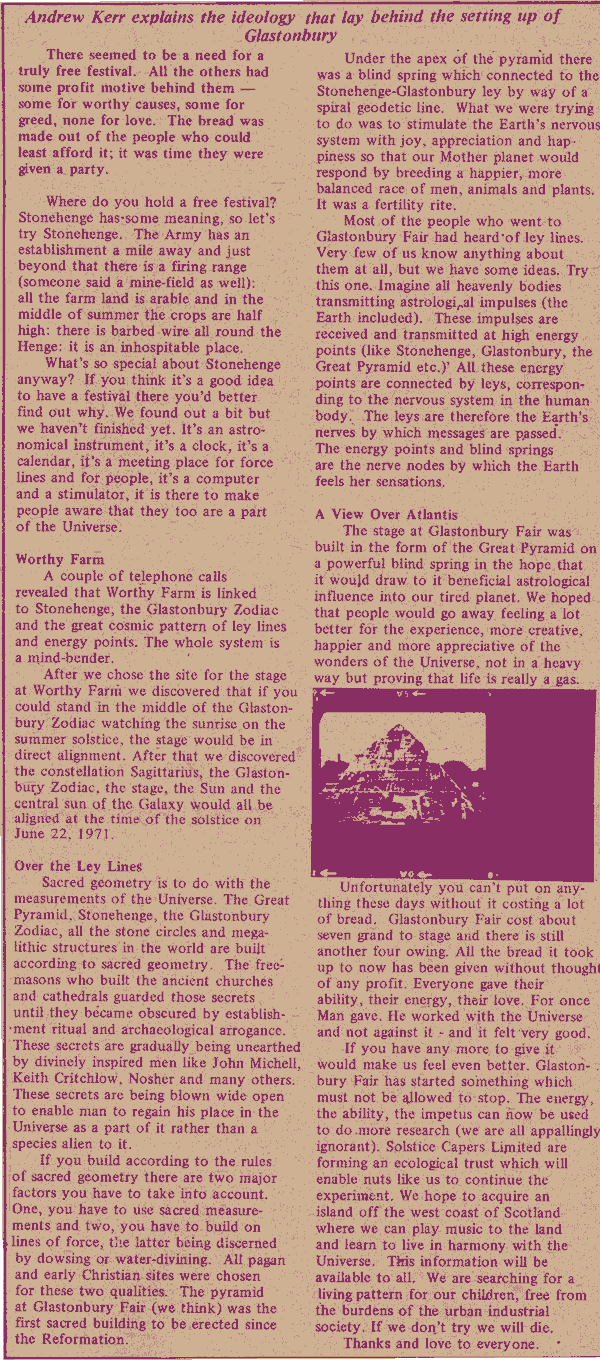 Glastonbury 20–24 June 1971