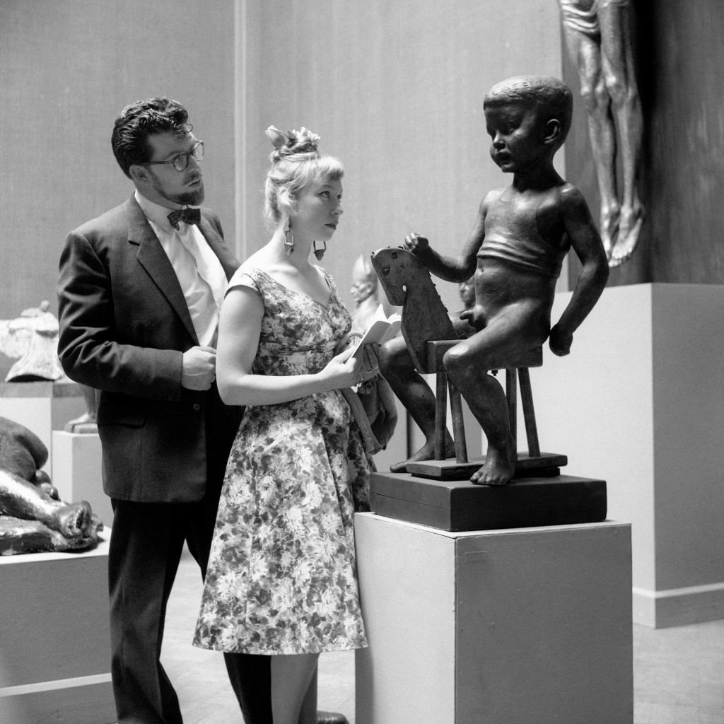 Rolf Harris Studies A Nude Boy and Wooden Horse In 1959 
