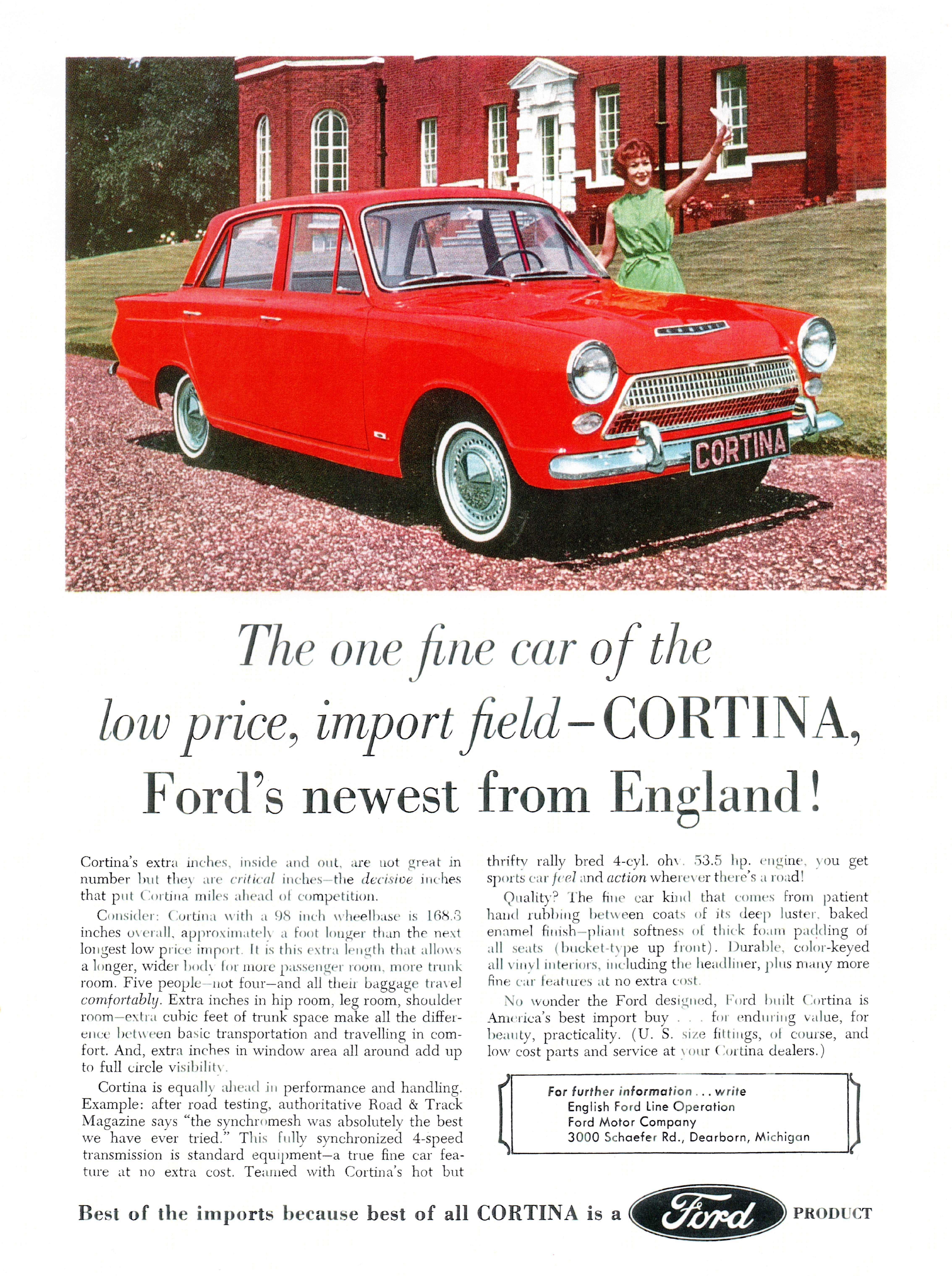 An American Ford Consul Cortina ad from 1963.