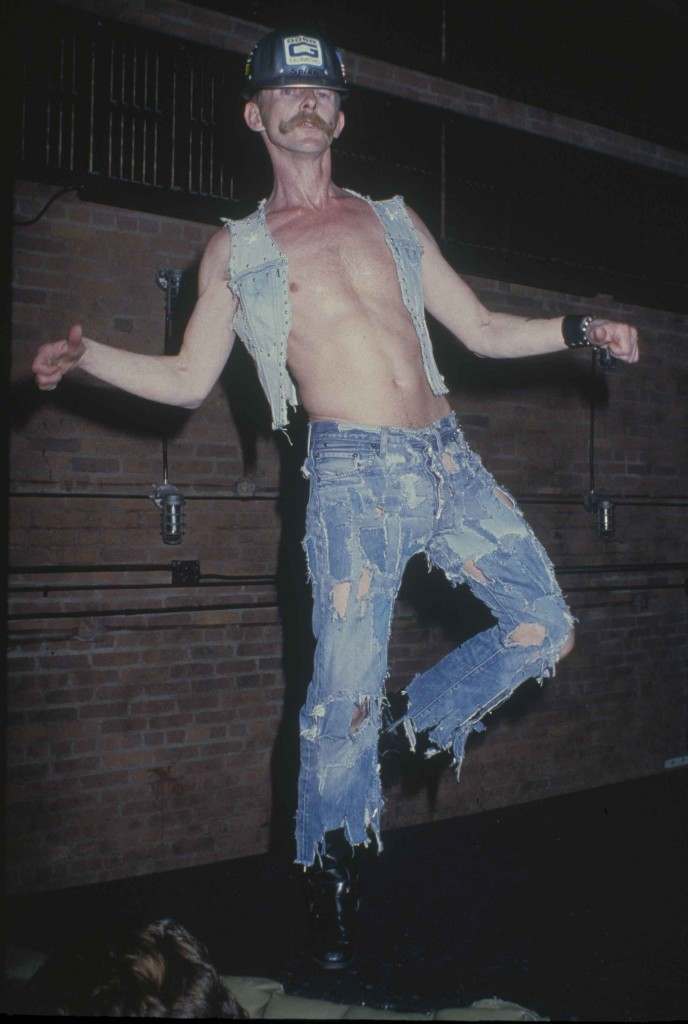 A man in tattered denim dances at New York's Studio 54, March 1979. (AP Photo)