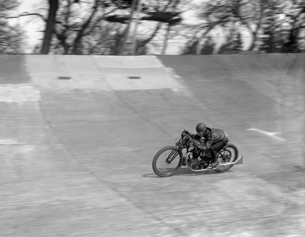 Bert Denly, racing motor cyclist,on his Norton 1927 Model 18 500 cc ohv at Brooklands. Ref #: PA.7663850  Date: 01/05/1928