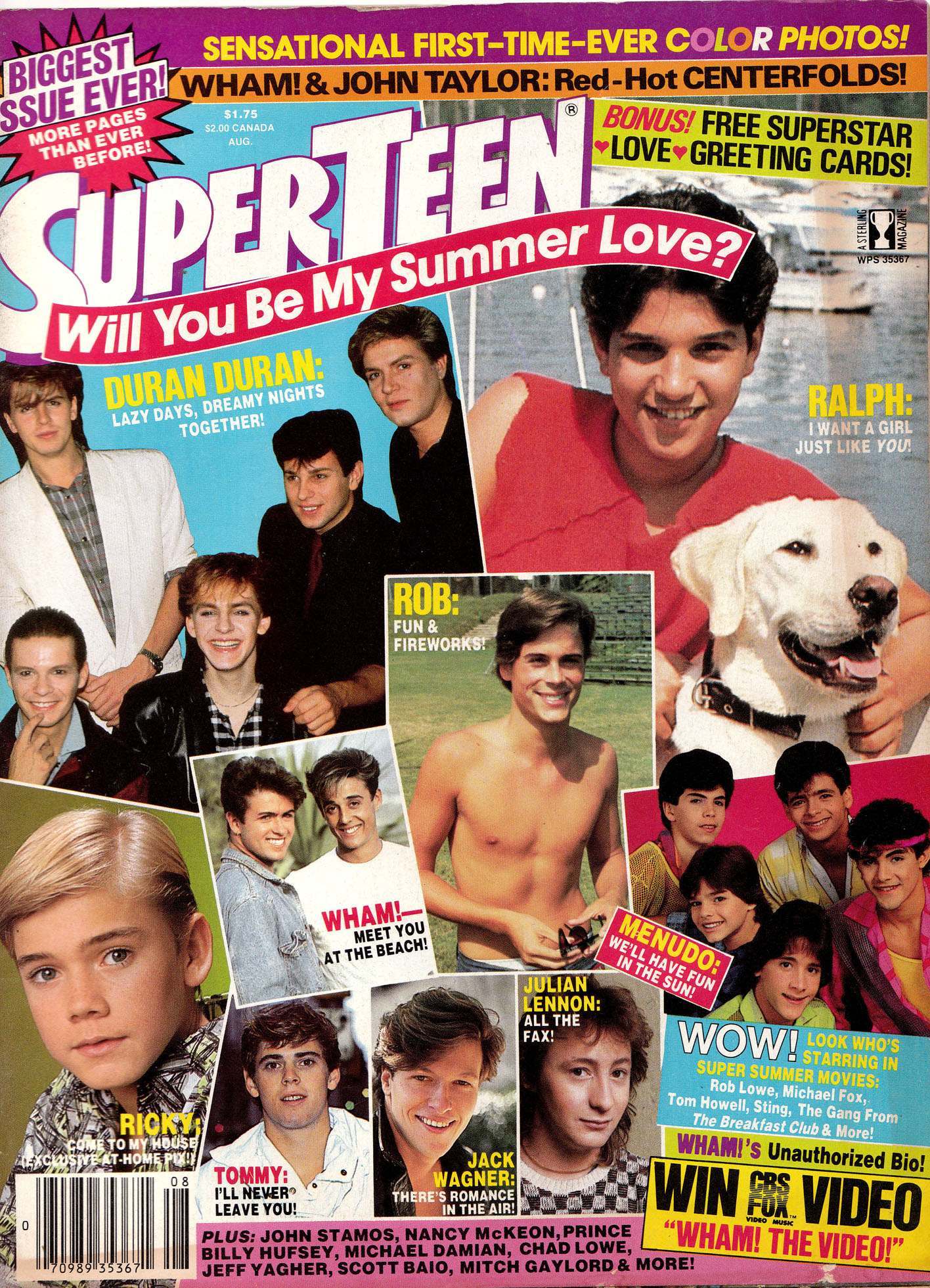 Menudo Revista Super Teen Michael J. Fox Duran Duran Rob Low