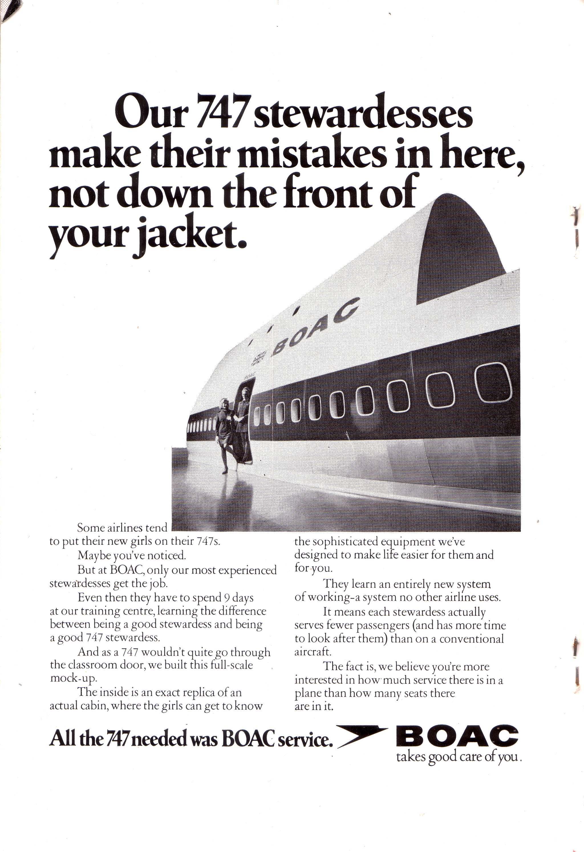 9/1972 Werbung Bea Boac Airline Pilots Concorde Air Training Original Ad 