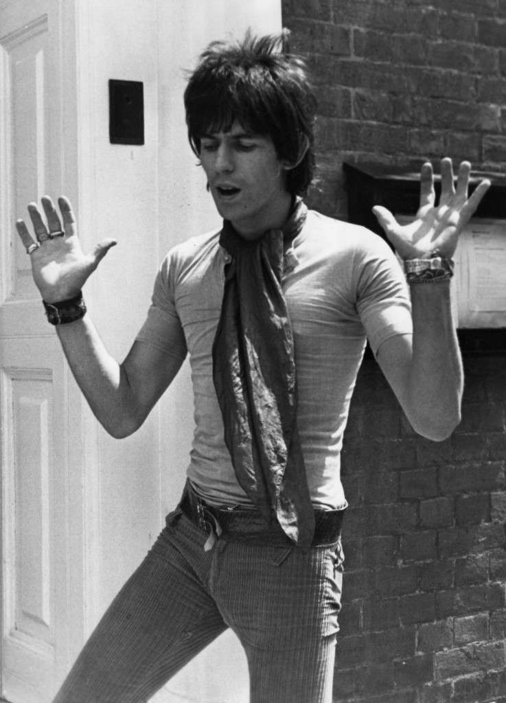 Keith Richards, 23, guitarist of the British rock band "The Rolling Stones", gestures with his hands in Chichester, Sussex, Great Britain, June 27, 1967. Richards will stand trial tomorrow for permitting premises to be used for smoking Marijuana. (AP Photo) Ref #: PA.10969603  