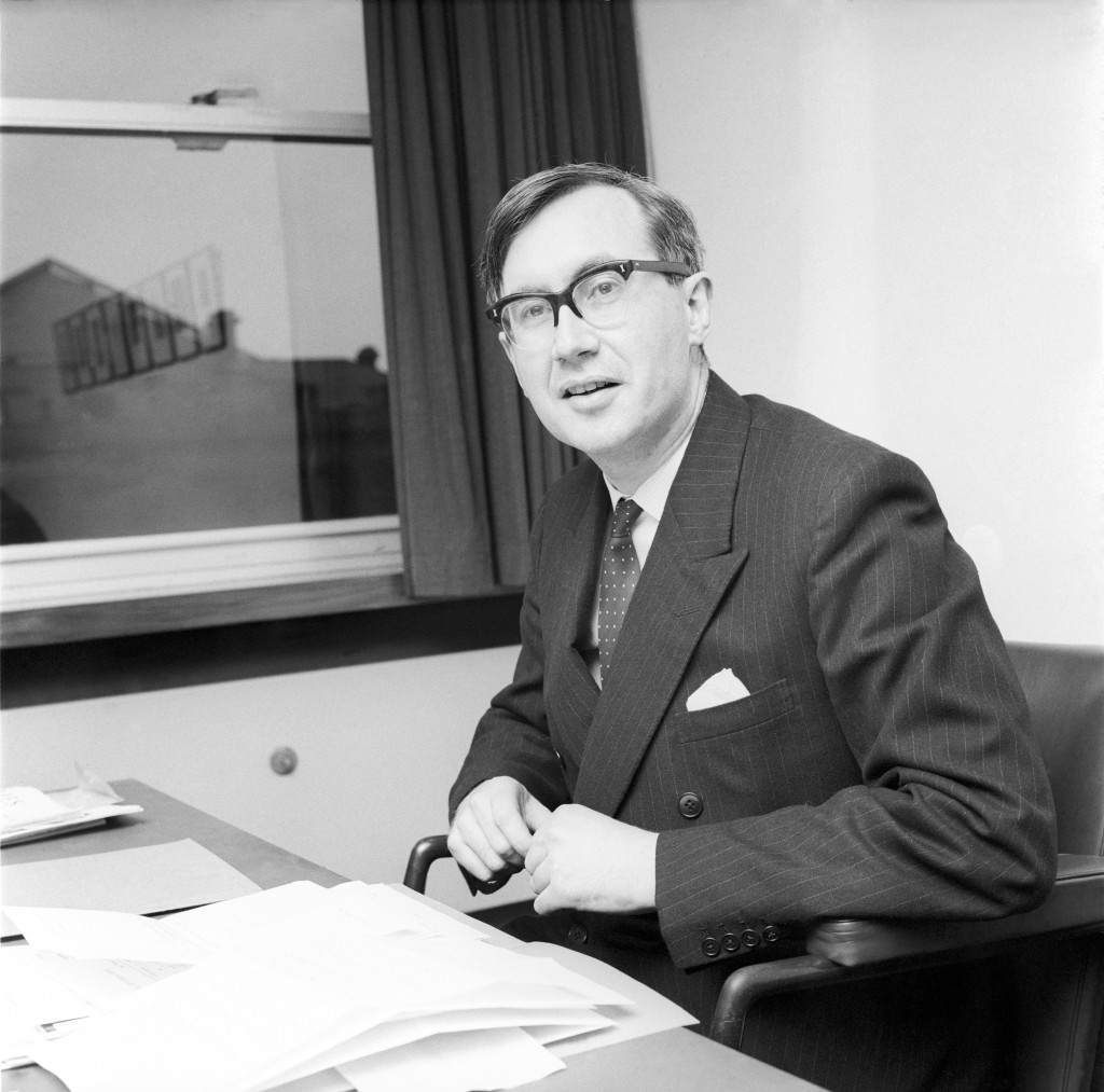 William Rees Mogg, who has been appointed the new editor of The Times, in his office at Printing House Square archive-F2568-30.jpg Ref #: PA.4557075 Date: 13/01/1967