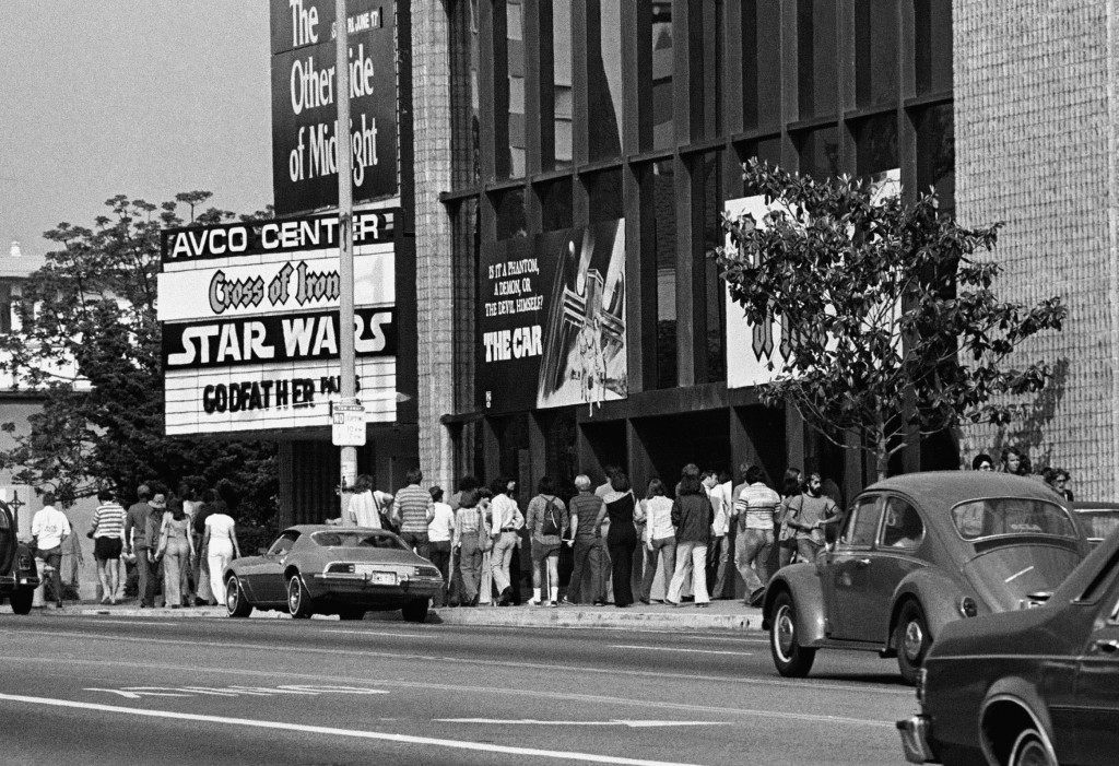  In this June 7, 1977 file photo, theater goers wait in lines in front of the Avco Center Theater in Los Angeles to see "Star Wars." (AP Photo, file)