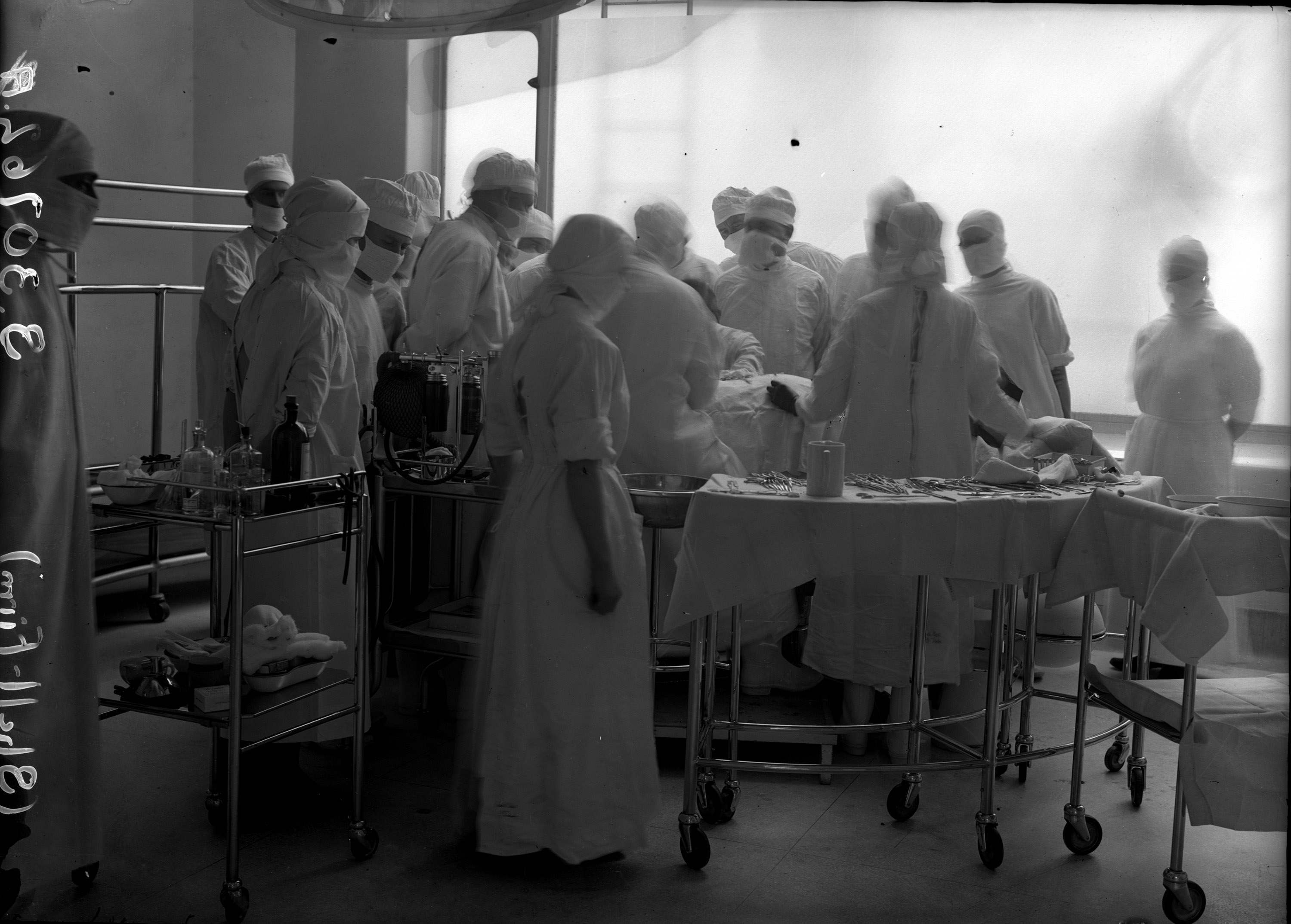 The operating room in the new medical facility at Shepherd's Bush Post Graduate Medical School - London - 1935 
