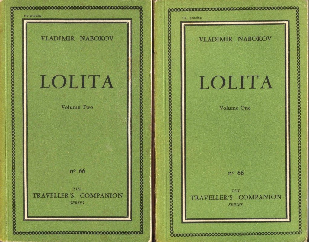 First cover. Vladimir Nabokov, Lolita 4th printing, Olympia Press, September 1959 (1955)
