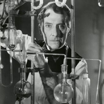 Peter Cushing as ‘the screen’s most fantastic fiend’ in ‘Frankenstein Must Be Destroyed’