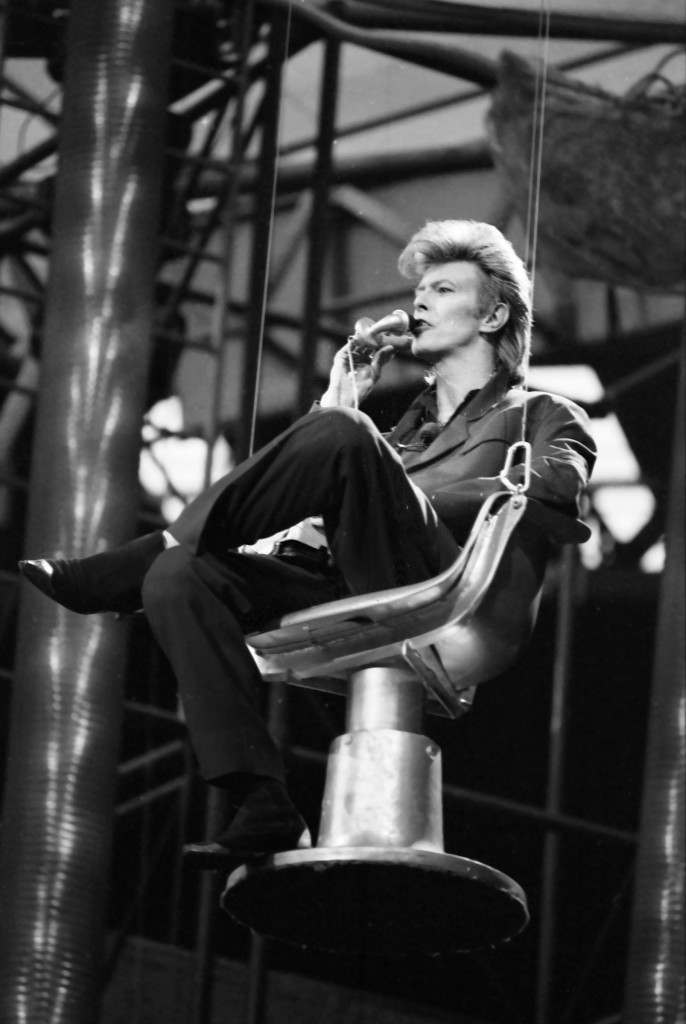 David Bowie performs during his concert at Wembley Stadium. Ref #: PA.8305073 Date: 20/06/1987