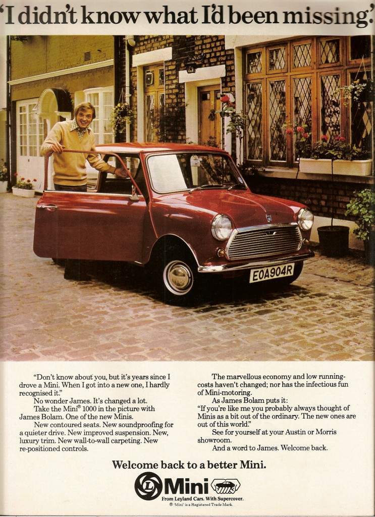 British Leyland mini advertising advert