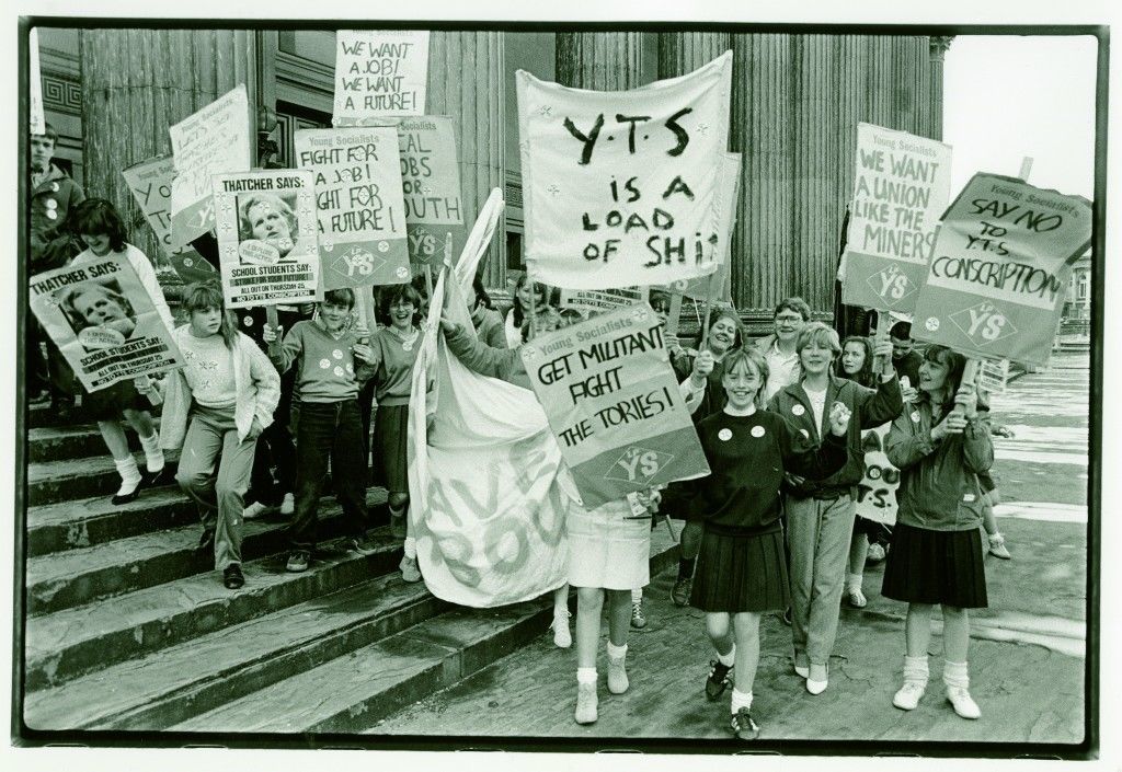 School students’ strike against Youth Training Scheme conscription, 1985.