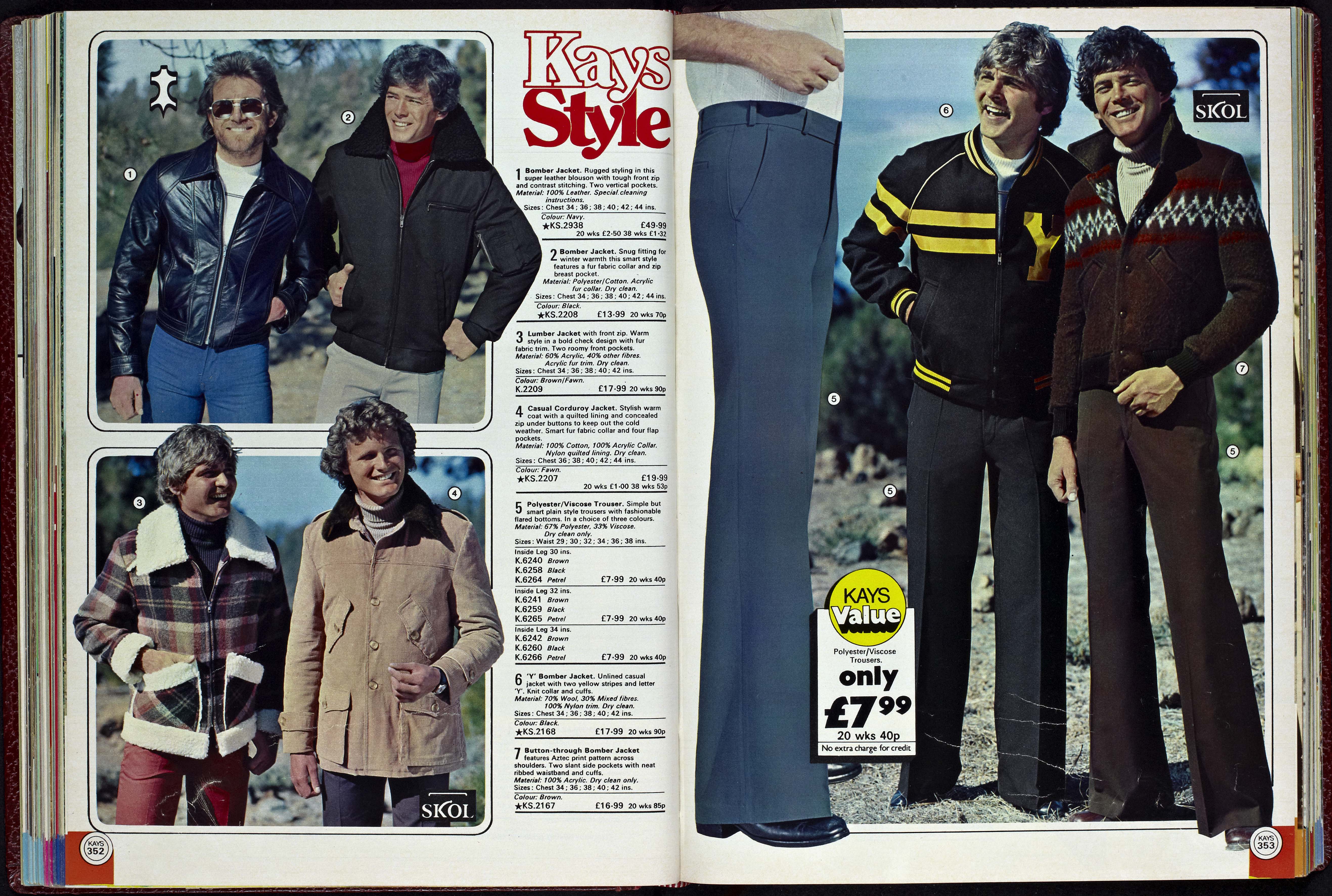 Kays Jackets menswear 1977