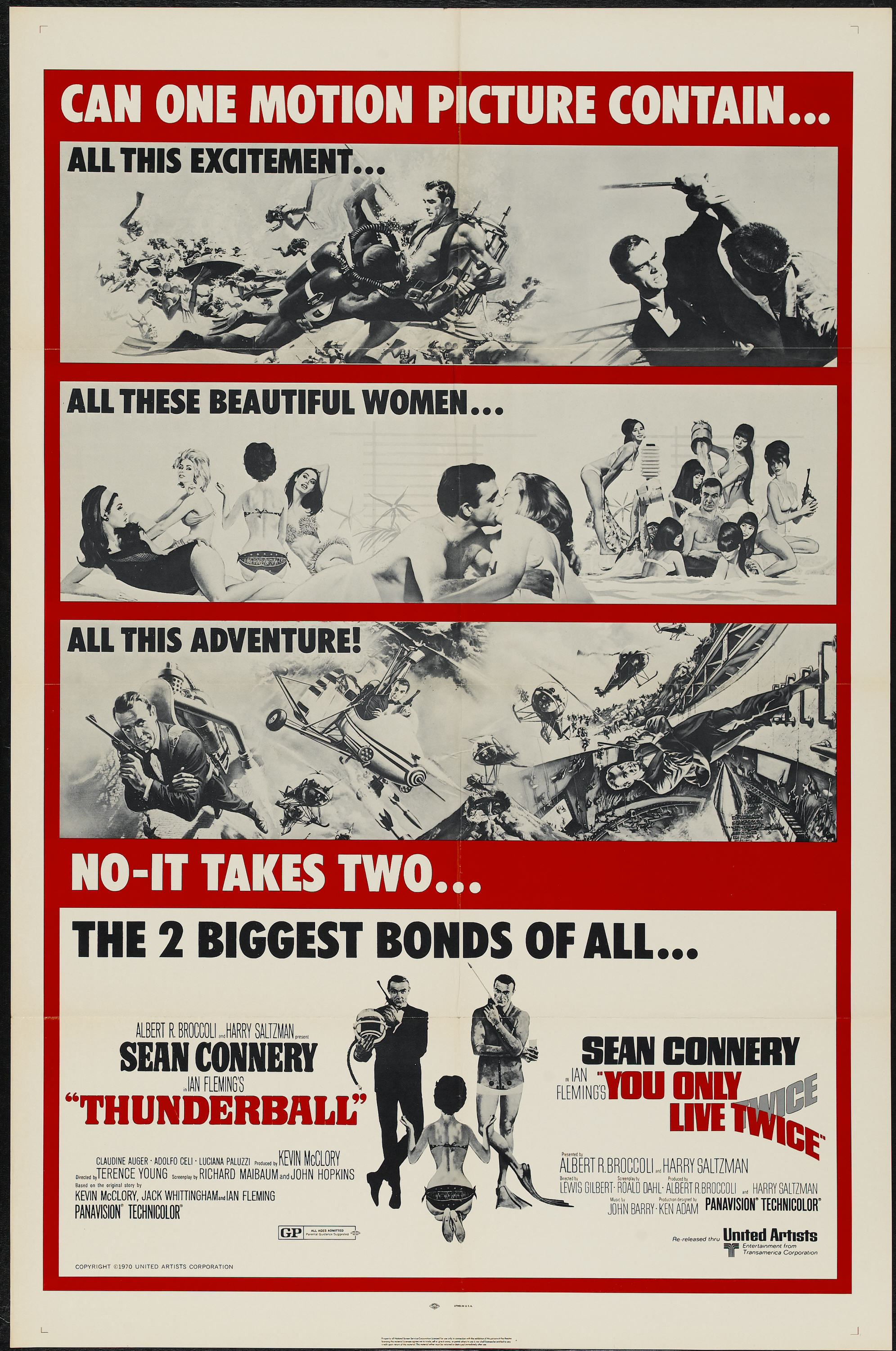 Double Bill poster Thunderball and You Only Live Twice poster