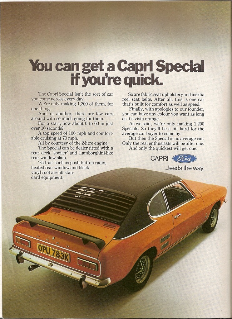 The Car You Always Promised Yourself' - Ford Capri ads from 1969 -1986 -  Flashbak