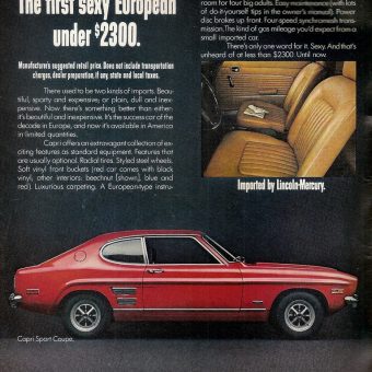 Lincoln Mercury Ford Capri Advert 1970 - Flashbak