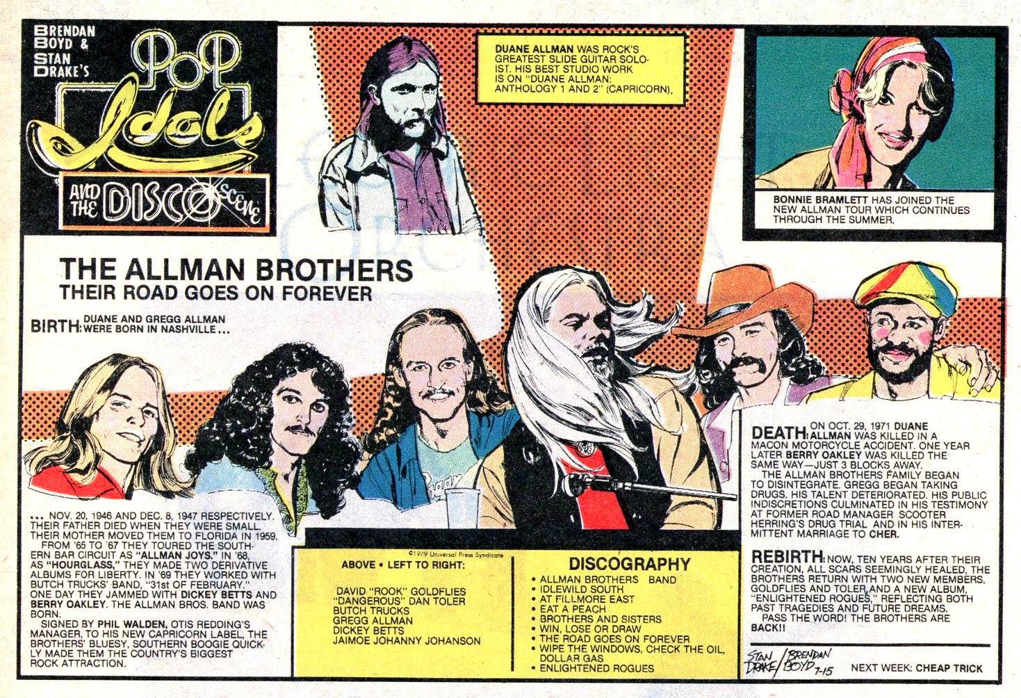 POP IDOLS & THE DISCO SCENE Newspaper Strip Sunday July 15 1979