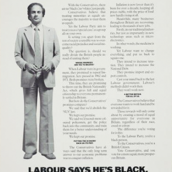 A newspaper advert for the British Conservative Party from the General ...