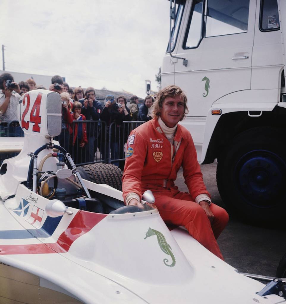 circa 1975: British motor-racing driver James Simon Wallis Hunt (1947 - 1993), winner of ten Grand Prix races, and World Champion in 1976. (Photo by Hulton Archive/Getty Images)