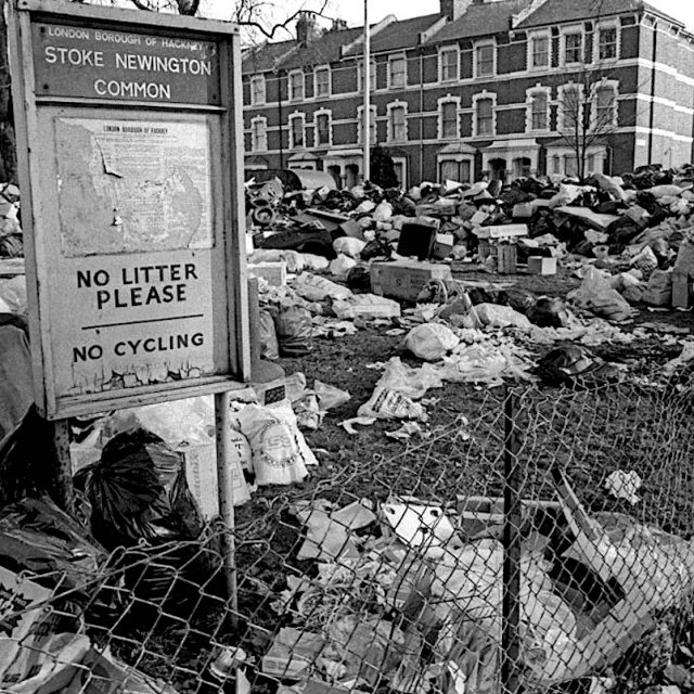 Stoke Newington Common in the Binmen's strike 1979 SQUARE - Flashbak