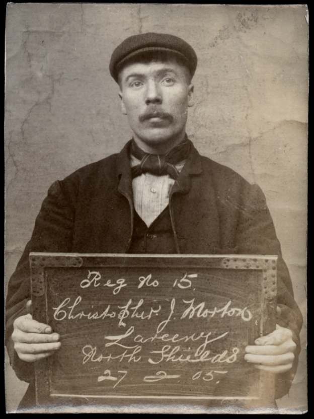 Name: Christopher J. Morton Arrested for: Larceny Arrested at: North Shields Police Station Arrested on: 27 February 1905